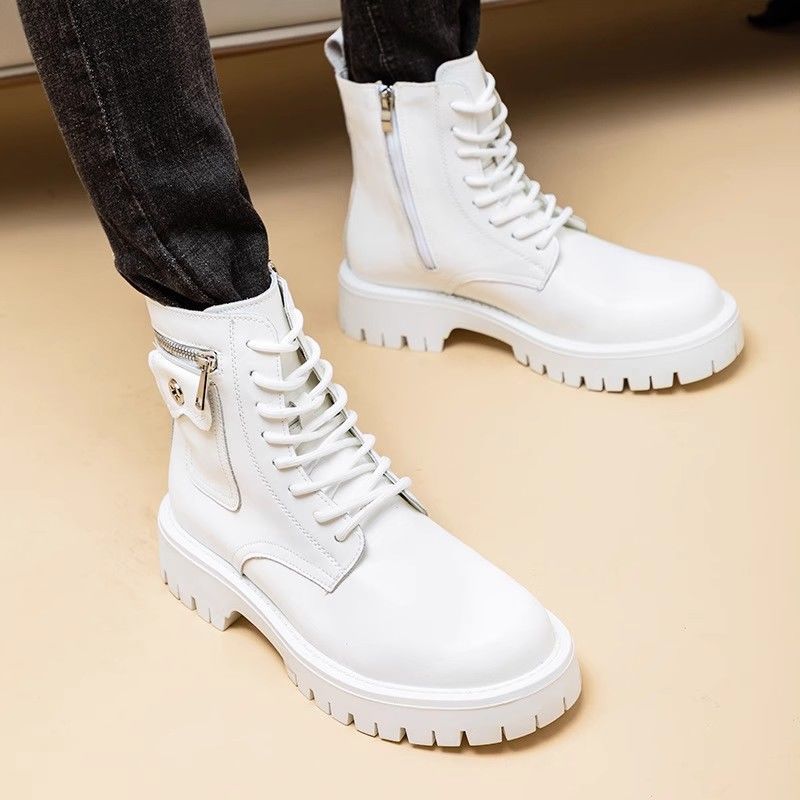 Men's Genuine Leather Martin Boots High Top – Robust Casual Leather Ankle Boots