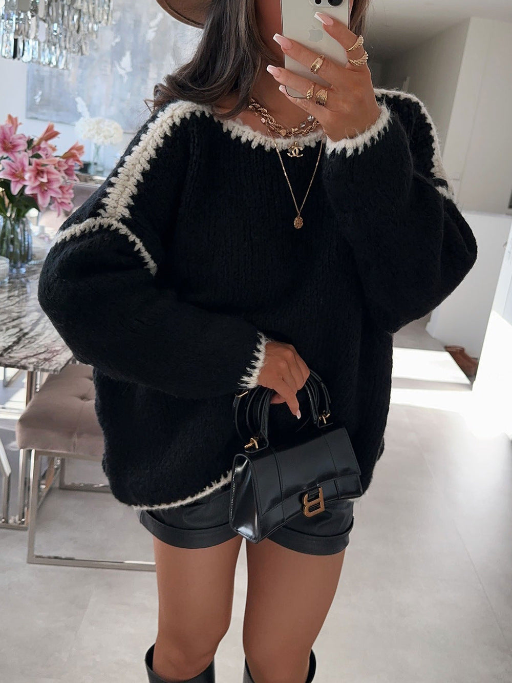 Damen Langarm Pullover | Moderner Casual Strickpullover