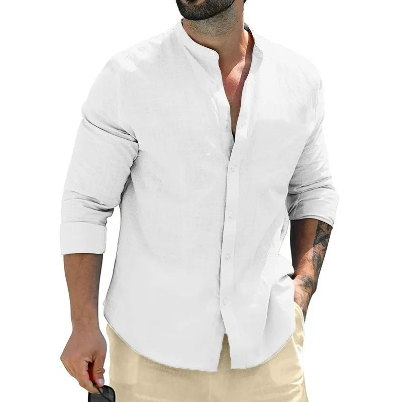 Men's Cotton Long-Sleeve Shirt | Business Shirt Autumn Elegant