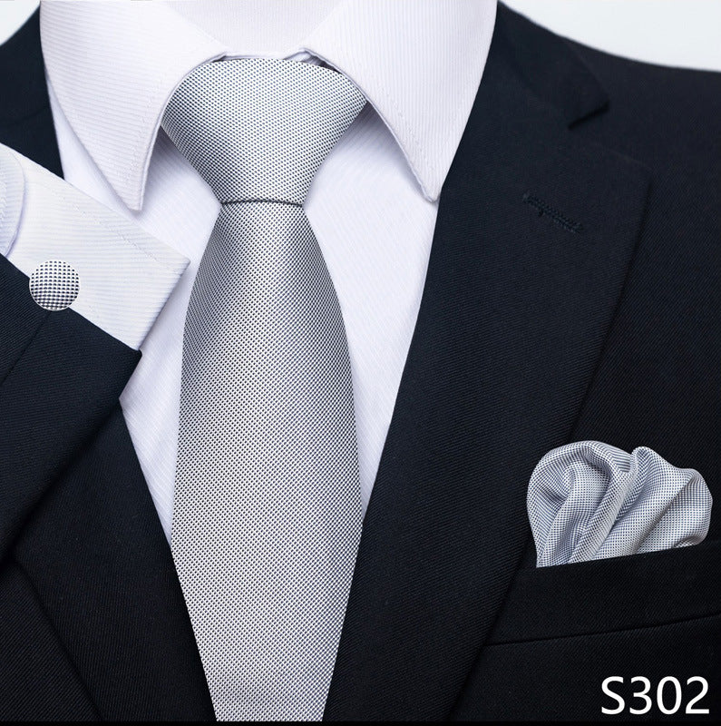 Men's Tie Set Business Scarf Cufflinks Elegant