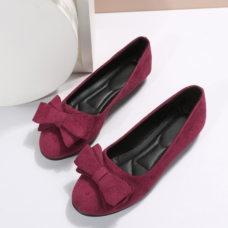 Damen Ballerina Schleife bequem | Slip-On Flats elegant Alltag