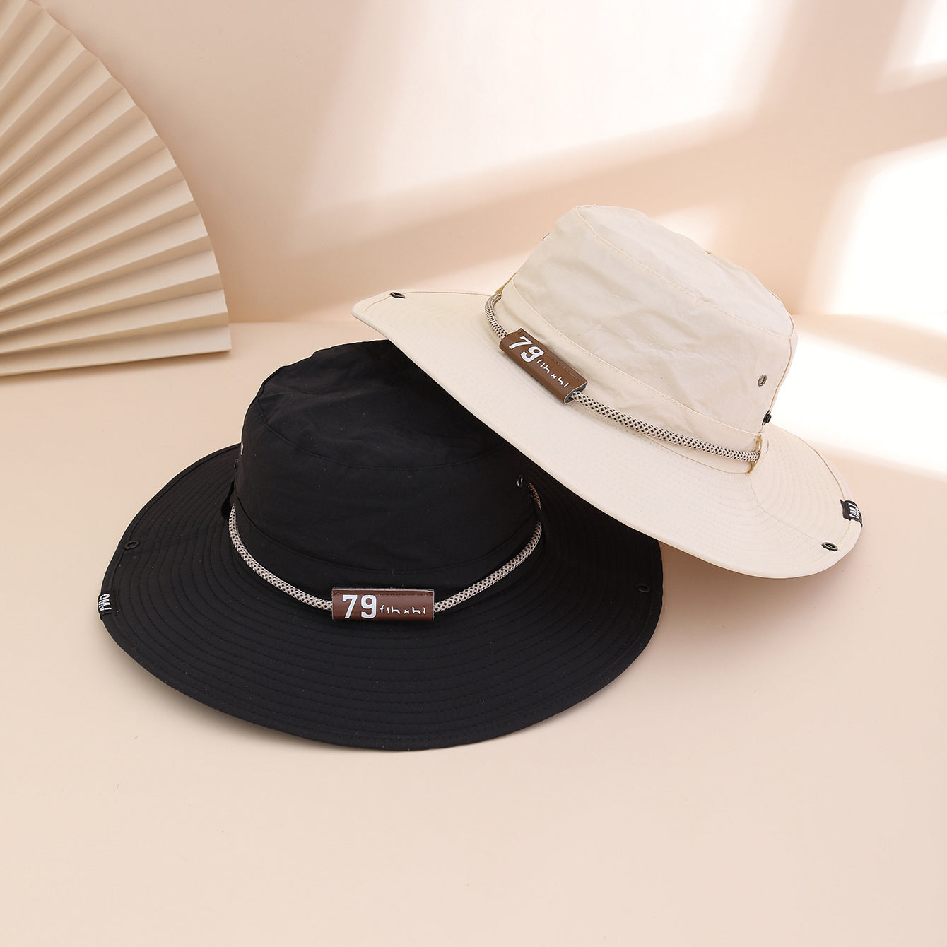 Women's Wide Brim Bucket Hat - Leather Look Sun Protection Hat