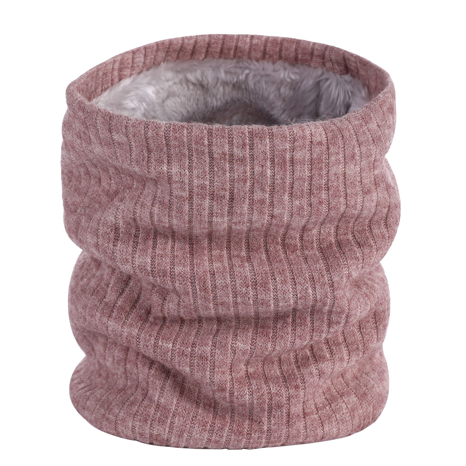 Warm Plush Scarf Winter Unisex Soft Knitted Scarf Solid Color