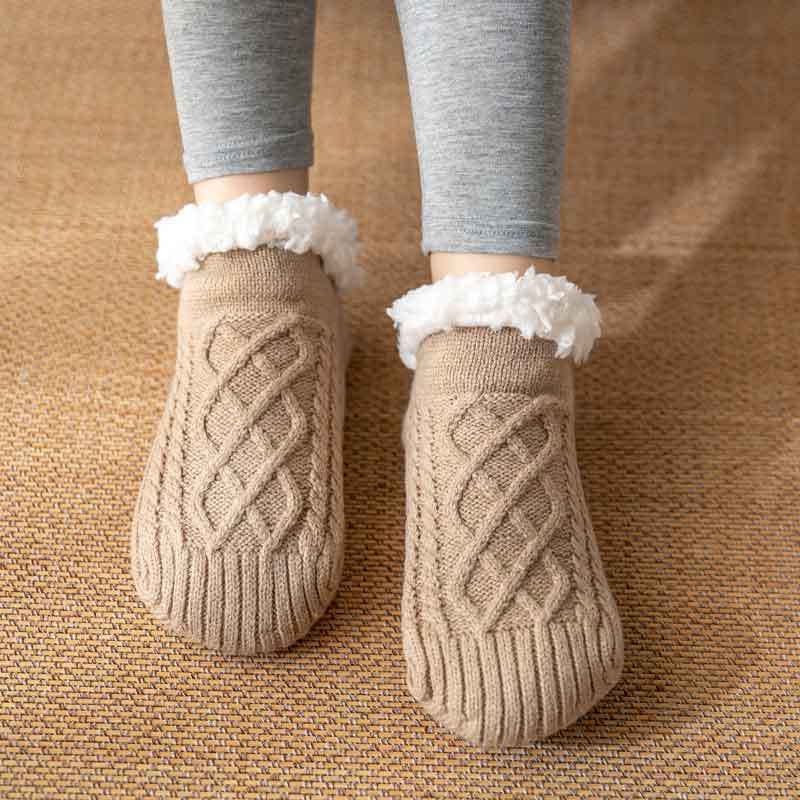 Damen Winter Kuschelsocken – Rutschfeste Plüsch Home Socks Warm