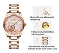 Ladies Automatic Watch Wine Red – Skeleton Design Luxury Wristwatch