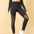 Women's Mesh Yoga Leggings Ankle Length – Sports Pants with Design Seams