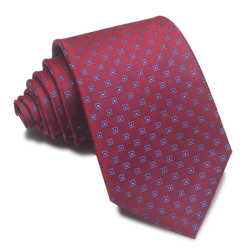 Men's Tie 8cm Striped Business Elegant Red Blue Black