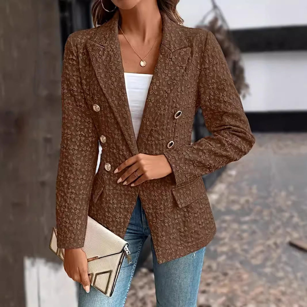 Damen Blazer Doppelreihig – Einfarbig, Elegant & Wintertauglich