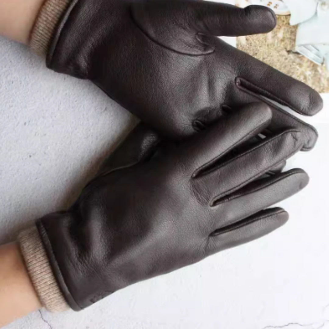 Men's Leather Motorcycle Gloves robust genuine leather stylish