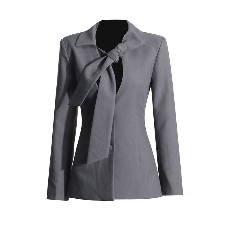 Damen Blazer mit V-Ausschnitt & Schnürung – Elegant, Figurbetont