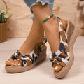 Plus Size Damen Keilsandalen | Hanfseil Schleife Sommer Schuhe