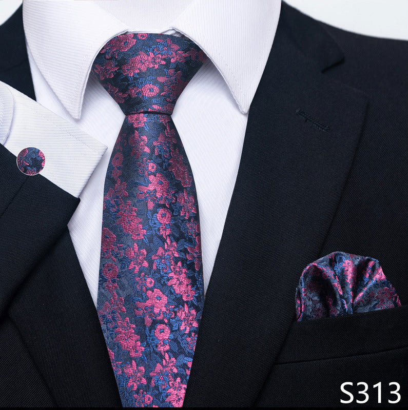 Men's Tie Set Business Scarf Cufflinks Elegant