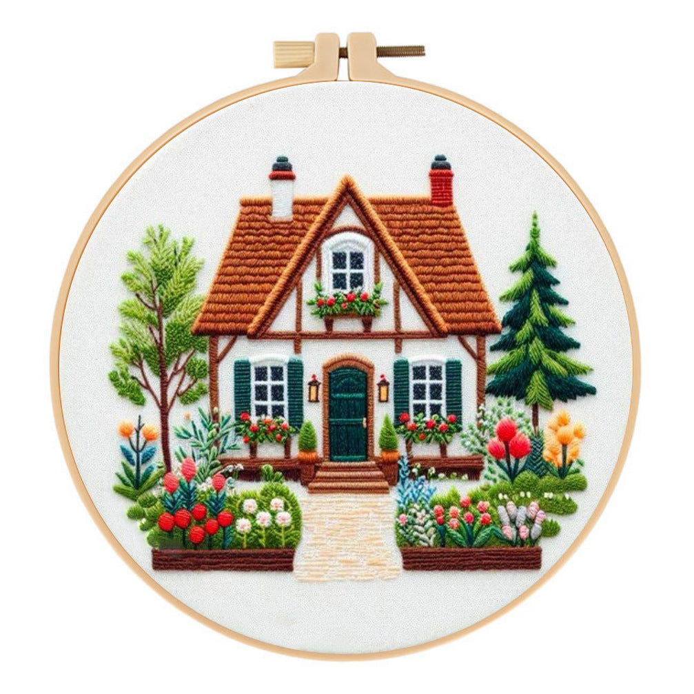 DIY Embroidery Kit Garden Cottage | Buy creative & modern embroidery set