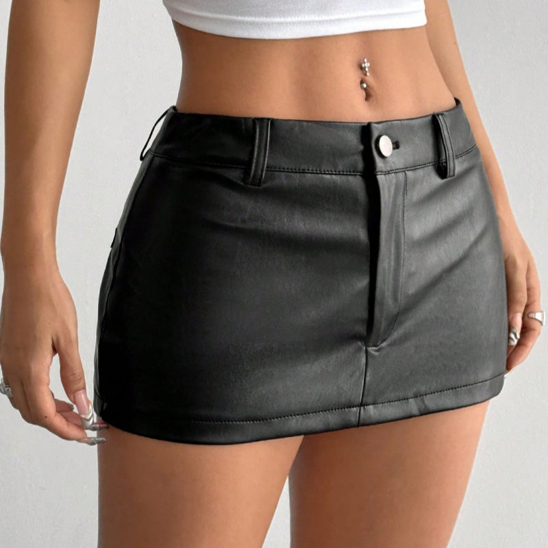Figurbetonter Leder Midirock – Eleganter Bodycon Damen Rock