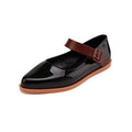 Women's Pointed Toe Block Heel Ballerinas | Elegant Buckle Flats
