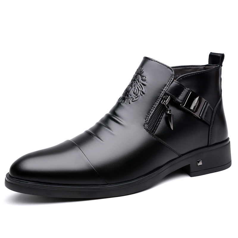 Men's Retro Ankle Boots Wide Fit – Trendy Ankle Boots with Side Chains