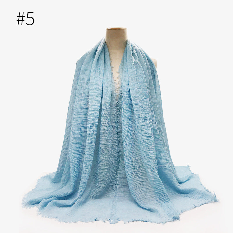 Damen Baumwoll Pashmina Schal | Weicher Fransen Hijab Stola