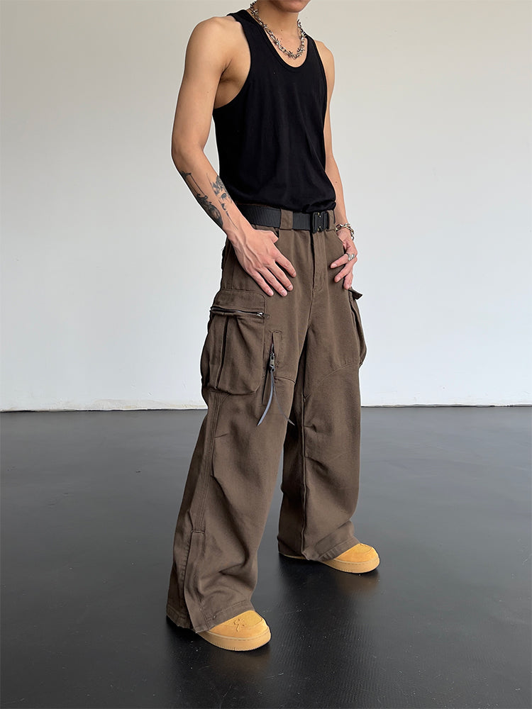 Men's Vintage Trousers High Waist | Wide Leg | Loose Fit