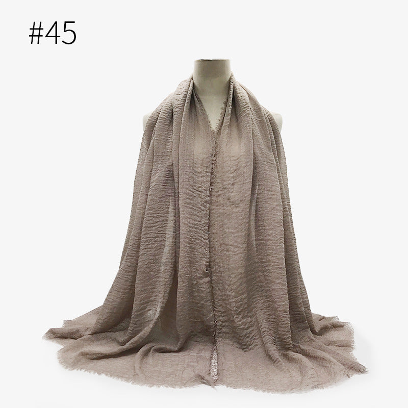 Damen Baumwoll Pashmina Schal | Weicher Fransen Hijab Stola
