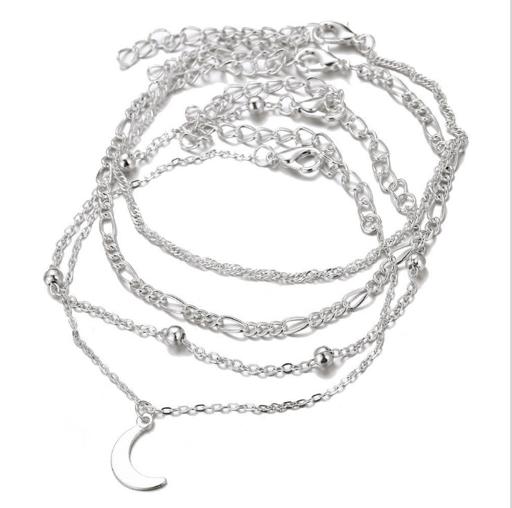 Elegant Moon Anklet – Women's Ankle Bracelet with Celestial Design