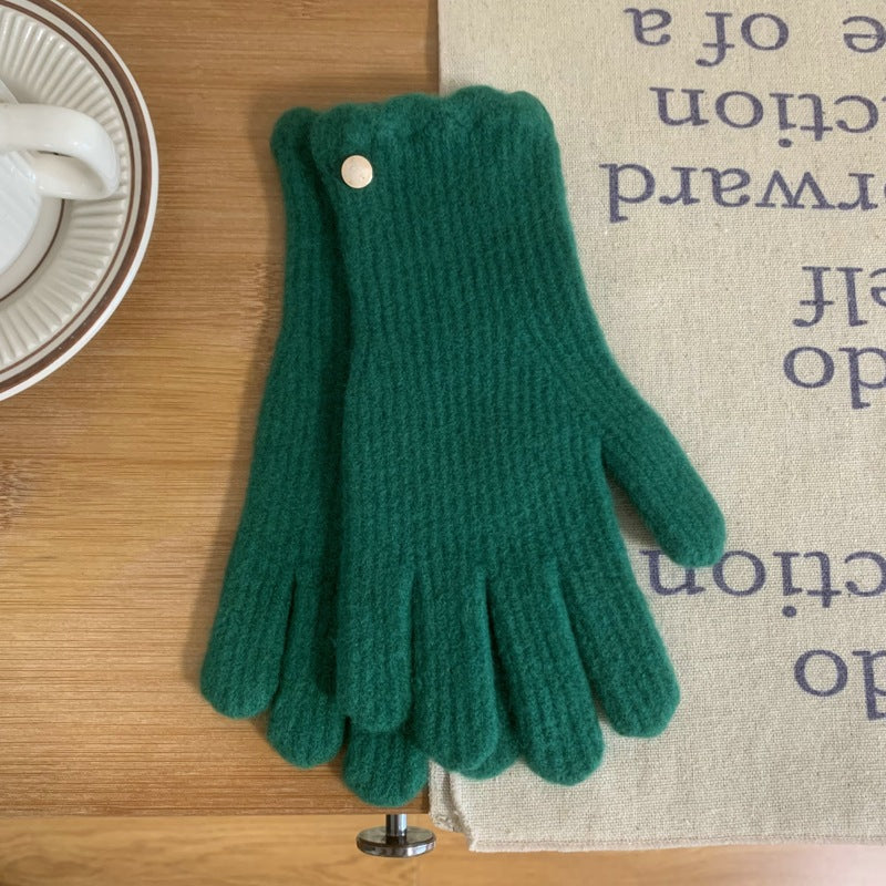 Damen Wollhandschuhe mit Rüschen – Warme Winterhandschuhe