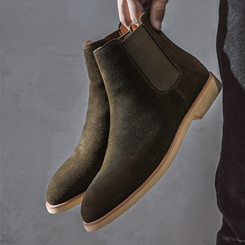 Men's Chelsea Boots Suede Winter – British High Top Ankle Boots