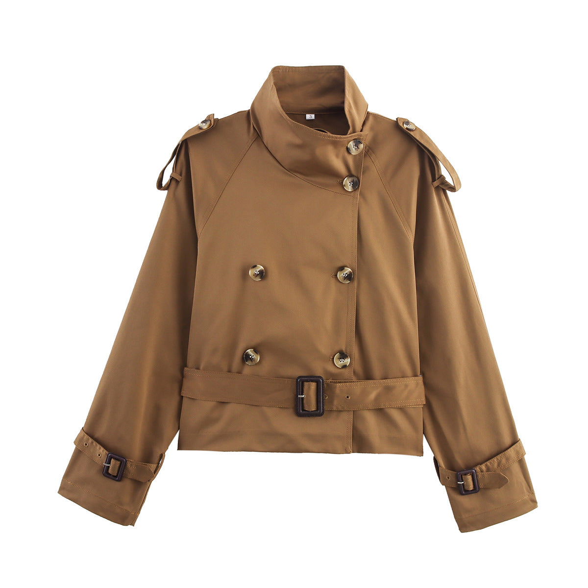 Short Women's Trench Coat with Belt – Elegant & Timeless Modern