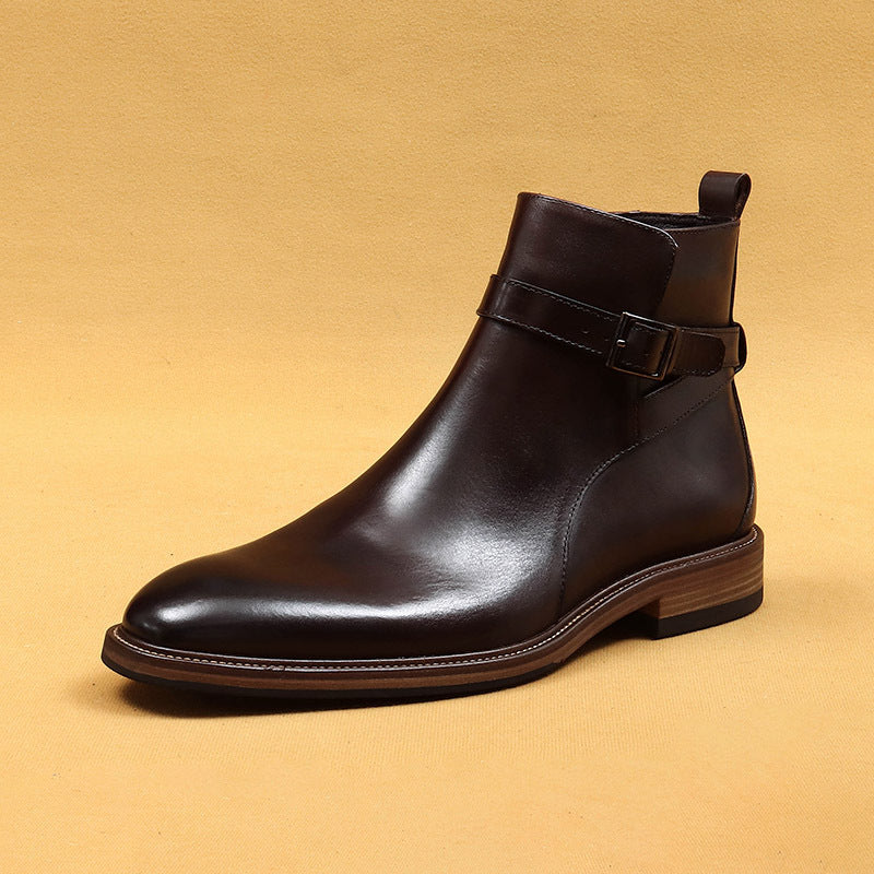 Men's Business Ankle Boots with Genuine Leather Lining – Elegant Formal Ankle Boots