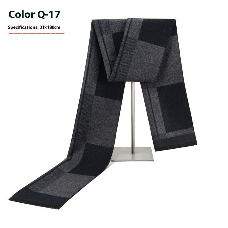 Men's Business Scarf striped soft warm elegant winter