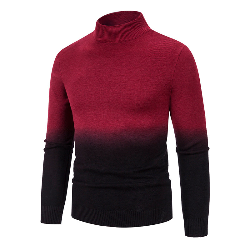 Men's Thermal Mid Neck Pullover – Gradient Knit Sweater
