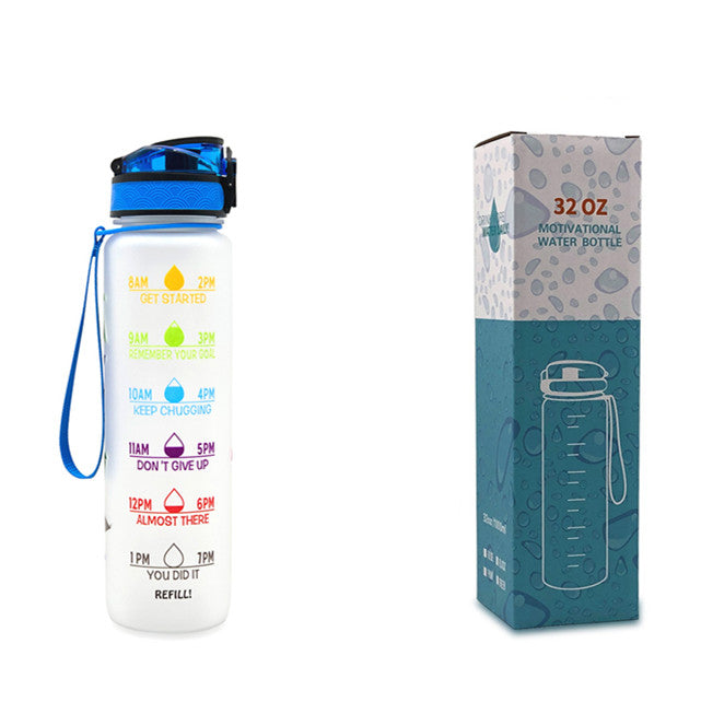 1L Tritan Trinkflasche mit Zeitmarkierung – Motivationsflasche