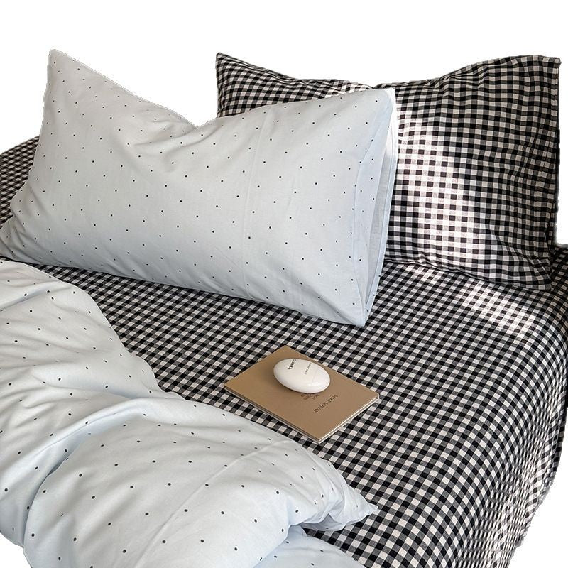 Baumwolle Bettwäsche 4-teilig | Kontrastfarben modern weich
