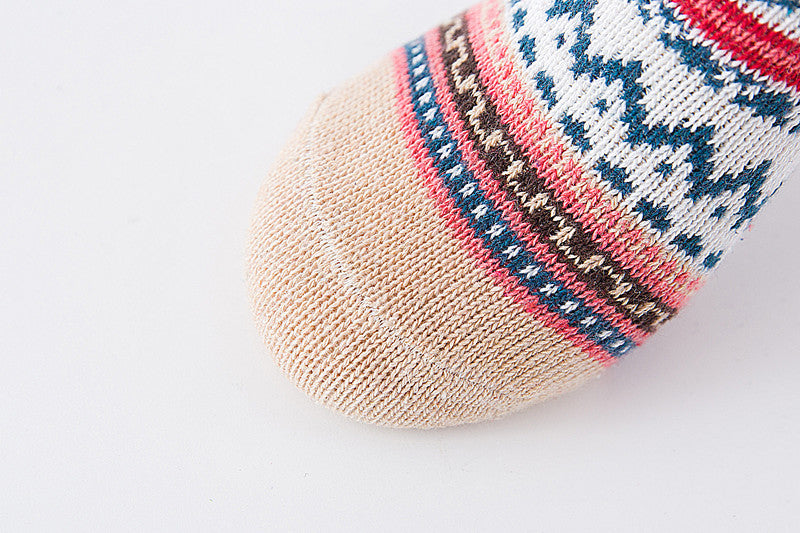Damen Kaschmir Socken Ethno Stil – Warme Luxus Komfortsocken