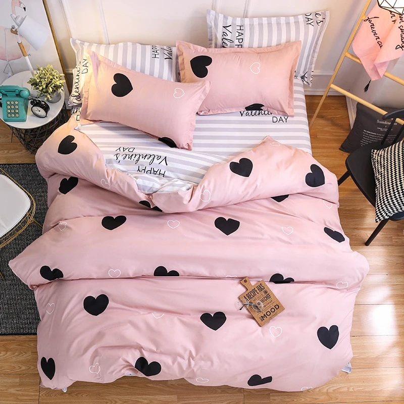 Bettwäsche Set 4-teilig modern | Elegant & Komfort Schlafzimmer