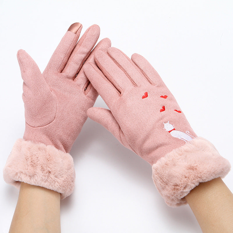Women's Winter Suede Gloves – Elegant Warm Gloves