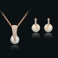 Luxurious Pearl & Rhinestone Jewelry Set – Necklace & Earrings for Weddings & Evening Wear