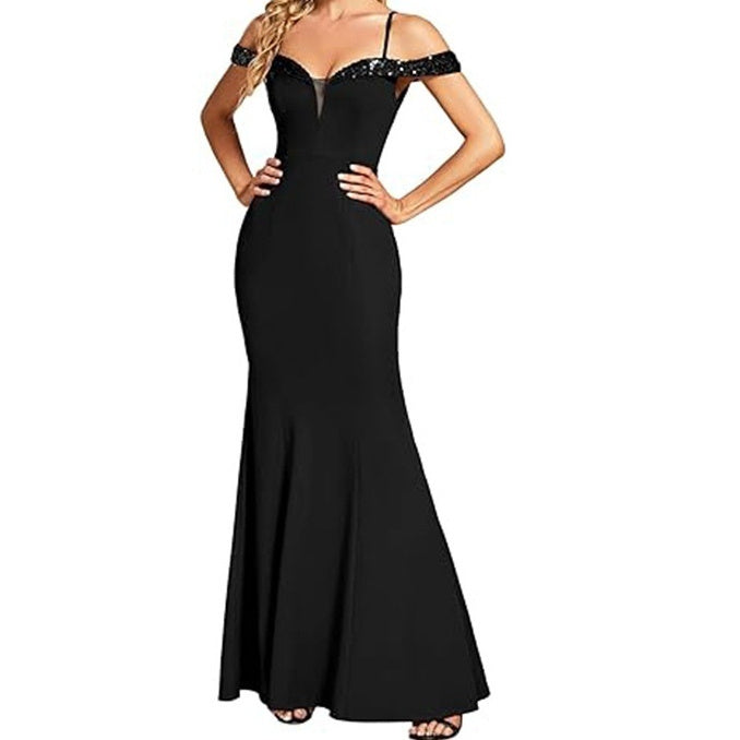 Off-Shoulder Evening Dress for Women | Elegant Long Party Dress