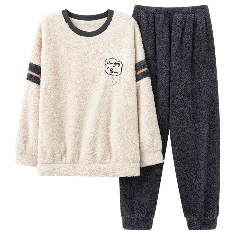 Herren Winter Pyjama Set Coral Fleece | Warm & weich Nachtwäsche | Thermo Homewear