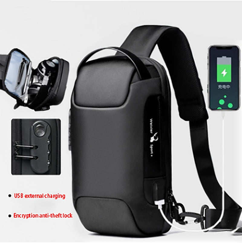 Anti-Theft Crossbody Bag Men USB | Waterproof Oxford