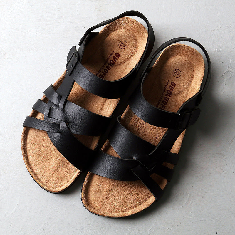 Men's Cork Slippers Breathable Comfort Summer Slides