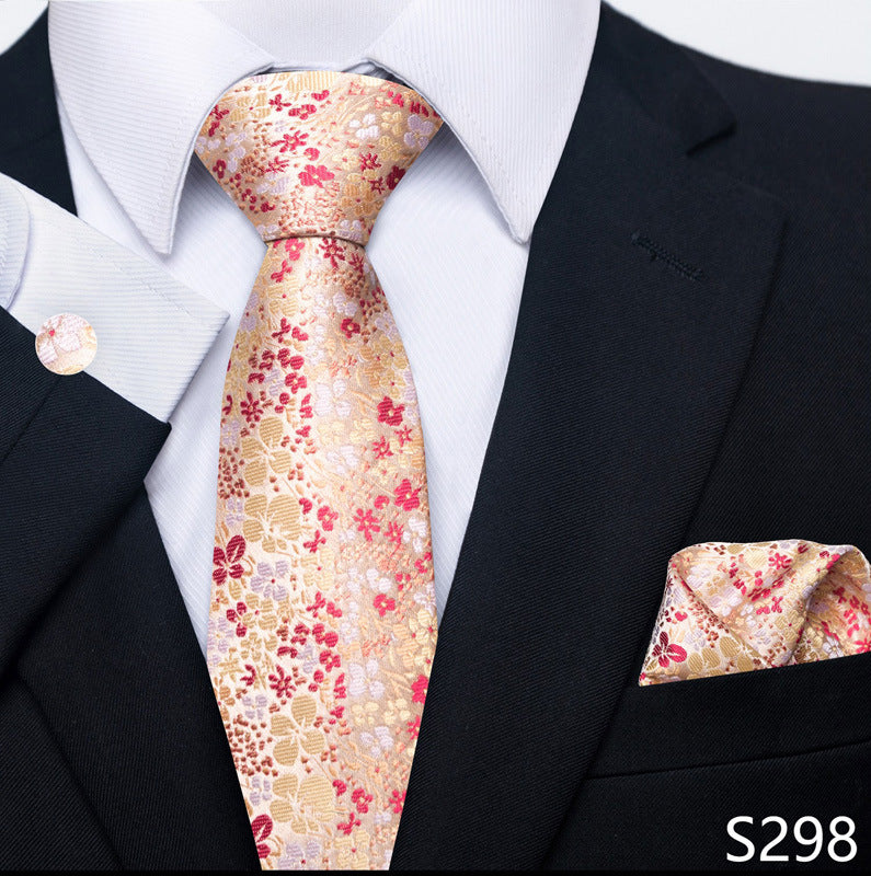 Men's Tie Set Business Scarf Cufflinks Elegant