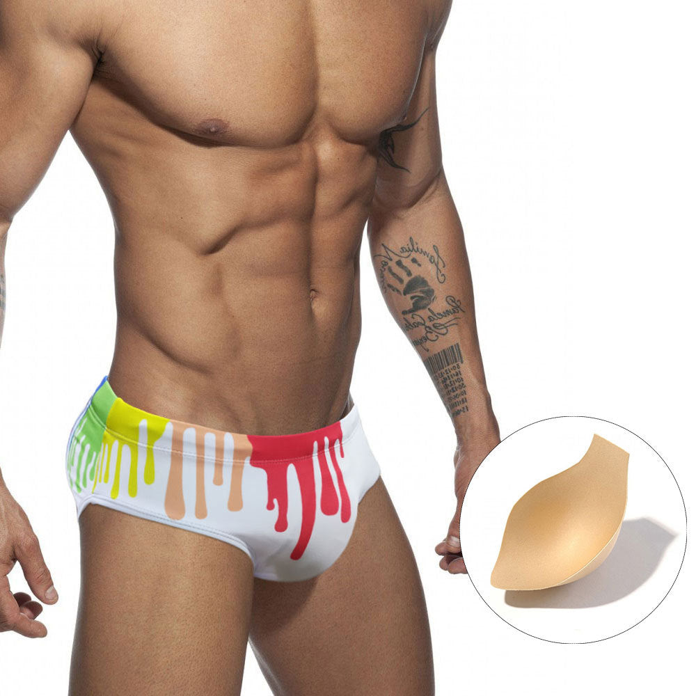 Men's Sexy Swim Briefs - Colorful Swimwear with Modern Print