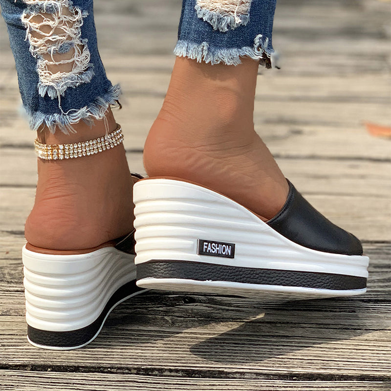 Women's Wedge Sandals Fish Mouth | Cut Out Summer Beach Shoes