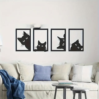 Metal wall decor black cat | Buy modern wall art