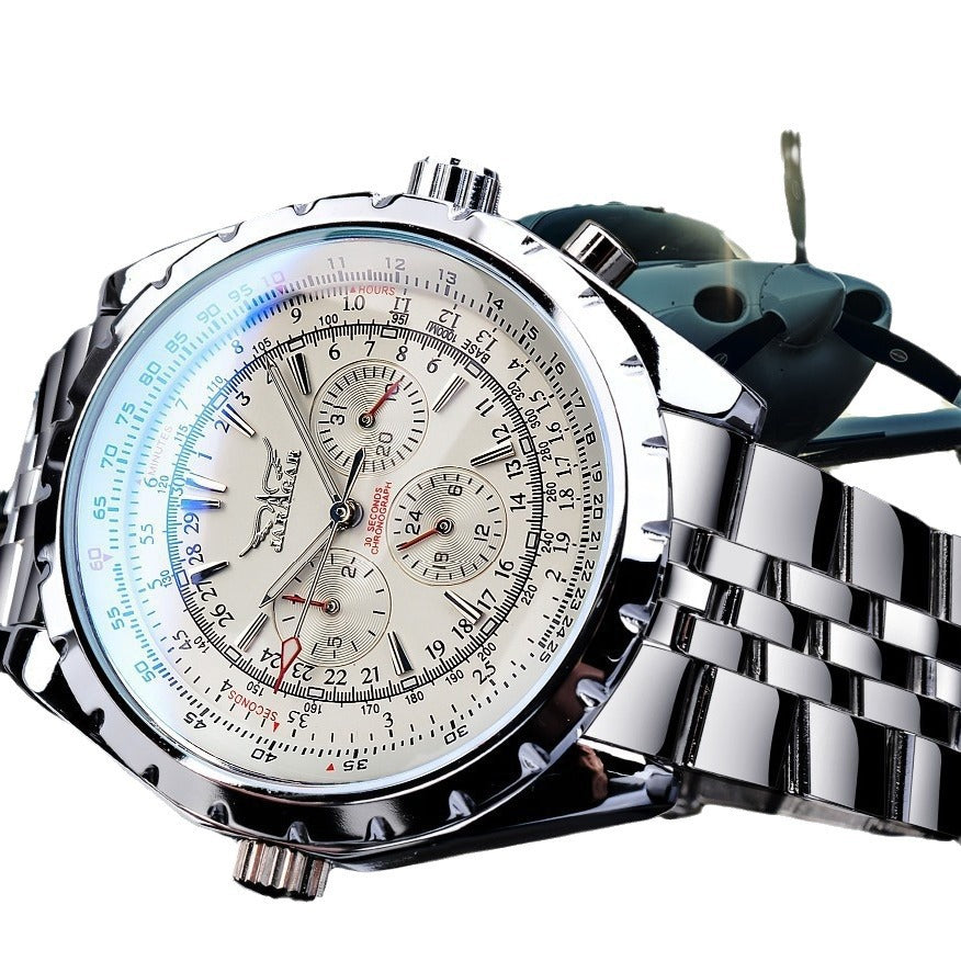 Men's Automatic Watch Skeleton | Large Dial Multifunction