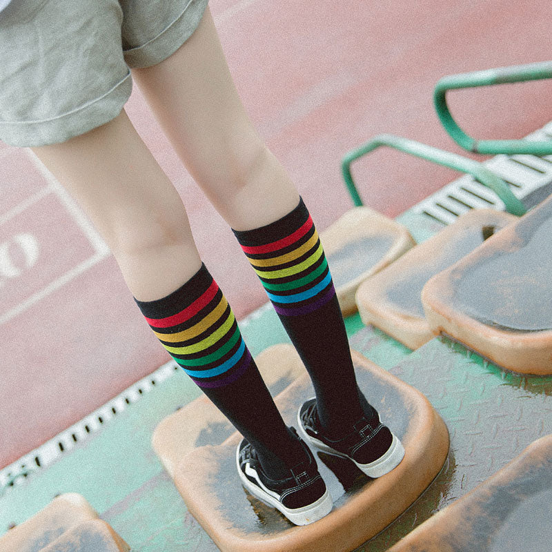 Women's Striped Knee-High Socks | Sporty Over-the-Knee Socks