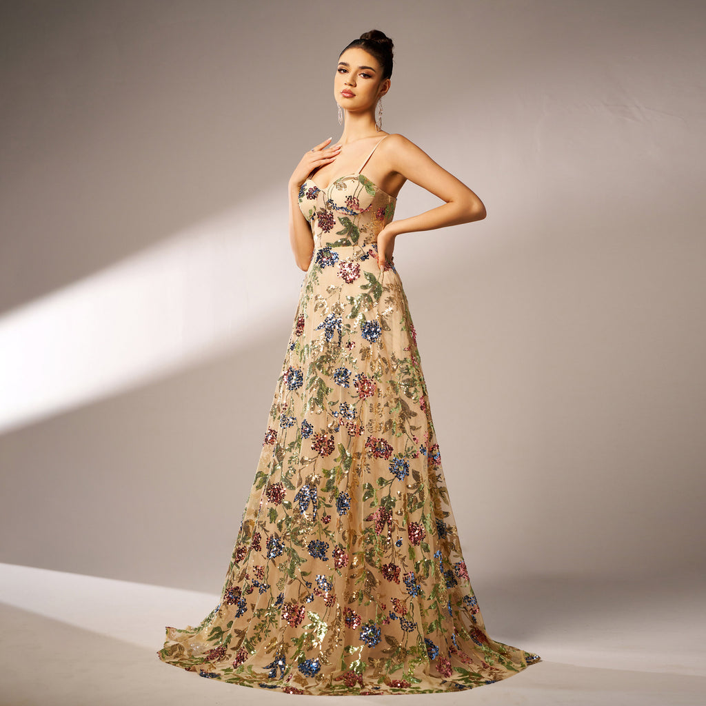 Sequin Evening Dress Women Elegant | Glamour Maxi Dress Festive