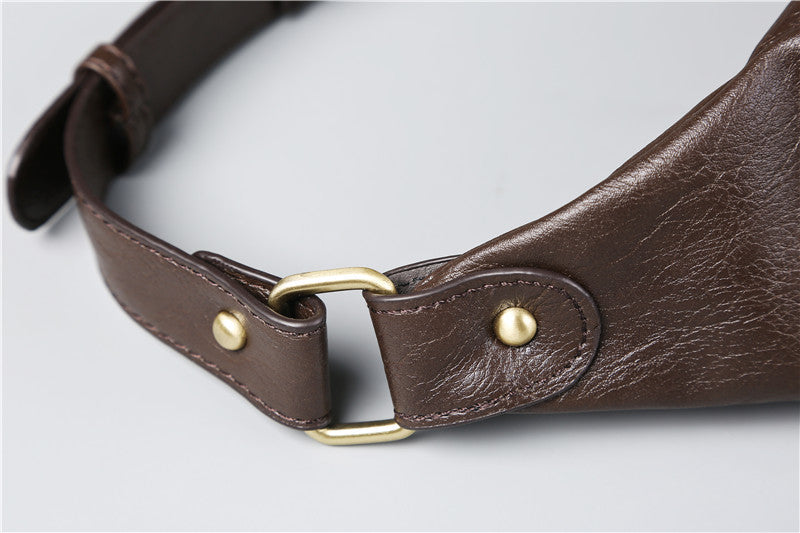 Men's Leather Chest Bag | Compact Crossbody Sling Bag