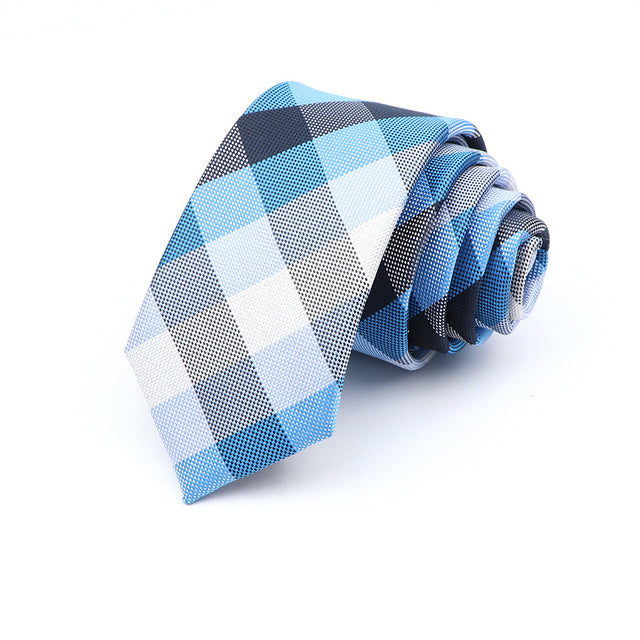 Slim Krawatte 6cm kariert modern Herren Polyester elegant