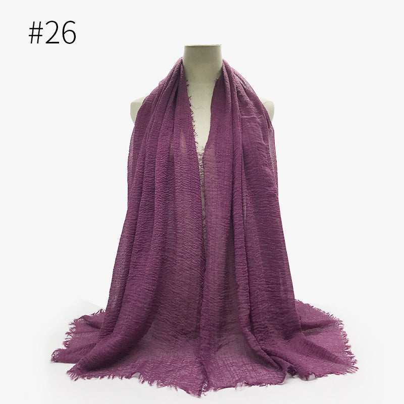 Damen Baumwoll Pashmina Schal | Weicher Fransen Hijab Stola